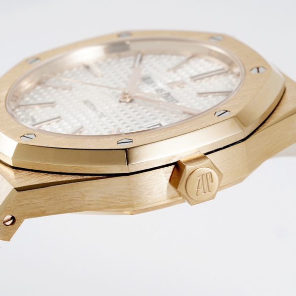 Audemars Piguet 15400 41mm Rose gold shell with white face ose gold band - Image 7