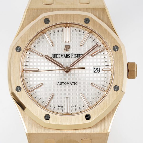 Audemars Piguet 15400 41mm Rose gold shell with white face ose gold band - Image 2