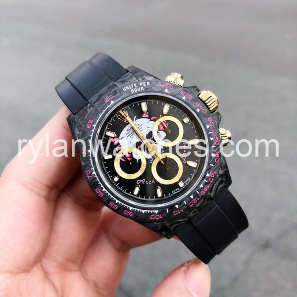 Rolex Rainbow 40MM Carbon Black DLC rubber strap - Image 6