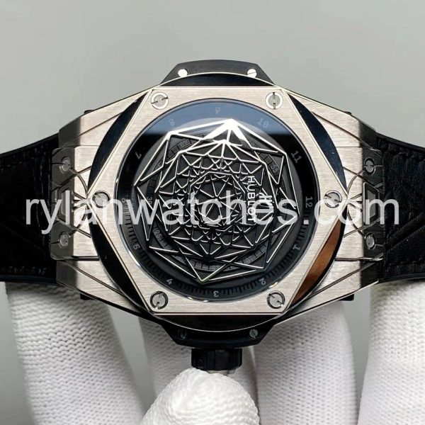 Hublot Big Bang Sang Bleu 45mm Gray Face Black Leather Strap - Image 7