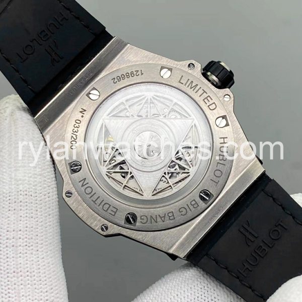 Hublot Big Bang Sang Bleu 45mm Gray Face Black Leather Strap - Image 4