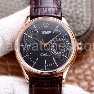 rolex cellini rose gold black dial