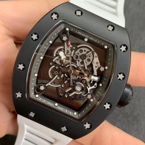 Richard Mille RM-55 Black Circle Black Ceramic Case White Tape - Image 2