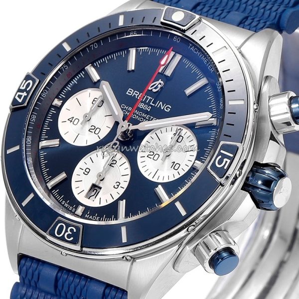 Breitling Super Chronomat B01 Ceramic bezel Rubber strap blue II 44mm - Image 7