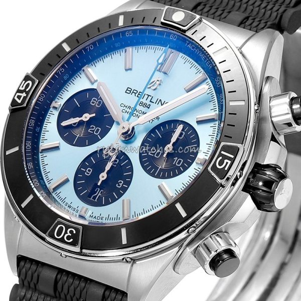 Breitling Super Chronomat B01 Ceramic bezel Rubber strap blue 44mm - Image 7